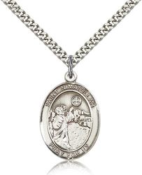 Sterling Silver St. Nimatullah Patron Saint Medal Pendant - Large" itemprop="image