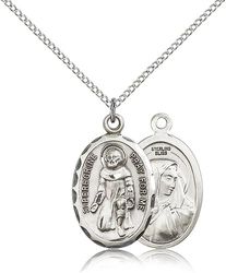 Sterling Silver St. Peregrine Medal Pendant" itemprop="image