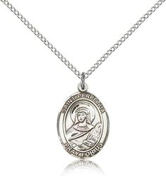 Sterling Silver St. Perpetua Patron Saint Medal Pendant - Medium" itemprop="image