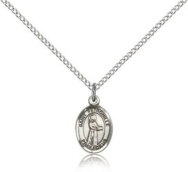 Sterling Silver St. Petronille Patron Saint Medal Pendant - Small" itemprop="image