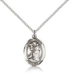 Sterling Silver St. Rocco Patron Saint Medal Pendant - Medium" itemprop="image