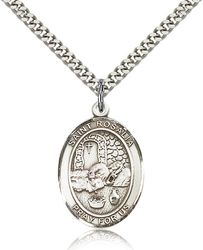 Sterling Silver St. Rosalia Patron Saint Medal Pendant - Large" itemprop="image