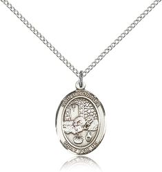 Sterling Silver St. Rosalia Patron Saint Medal Pendant - Medium" itemprop="image