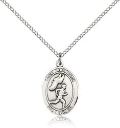 Sterling Silver St. Sebastian / Track & Field Pend - Medium" itemprop="image