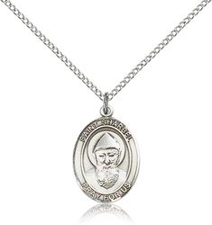 Sterling Silver St. Sharbel Patron Saint Medal Pendant - Medium" itemprop="image