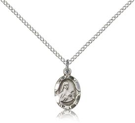 Sterling Silver St. Theresa Medal Pendant" itemprop="image