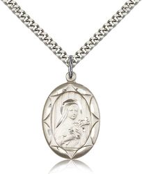 Sterling Silver St. Theresa Medal Pendant" itemprop="image