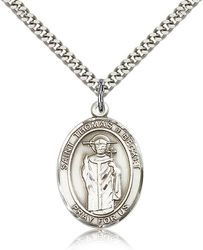 Sterling Silver St. Thomas A Becket Patron Saint Medal Pendant - Large" itemprop="image