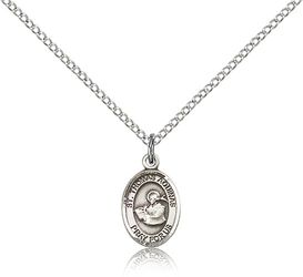 Sterling Silver St. Thomas Aquinas Patron Saint Medal Pendant - Small" itemprop="image