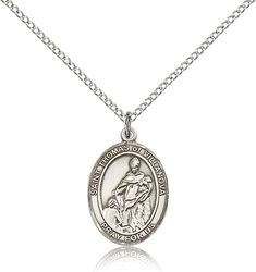 Sterling Silver St. Thomas of Villanova Patron Saint Medal Pendant - Medium" itemprop="image