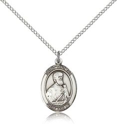 Sterling Silver St. Thomas the Apostle Patron Saint Medal Pendant - Medium" itemprop="image