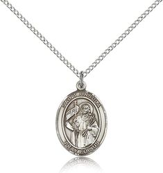 Sterling Silver St. Ursula Patron Saint Medal Pendant - Medium" itemprop="image