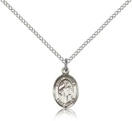 Sterling Silver St. Ursula Patron Saint Medal Pendant - Small" itemprop="image