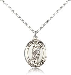 Sterling Silver St. Victor of Marseilles Patron Saint Medal Pendant - Medium" itemprop="image