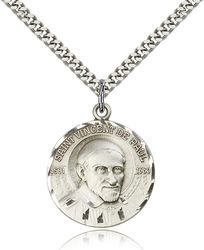 Sterling Silver St. Vincent De Paul Medal Pendant" itemprop="image