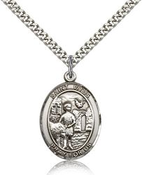 Sterling Silver St. Vitus Patron Saint Medal Pendant - Large" itemprop="image