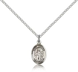 Sterling Silver St. Walter of Pontnoise Patron Saint Medal Pendant - Small" itemprop="image