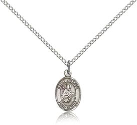 Sterling Silver St. William of Rochester Patron Saint Medal Pendant - Small" itemprop="image