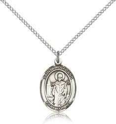 Sterling Silver St. Wolfgang Patron Saint Medal Pendant - Medium" itemprop="image