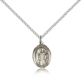 Sterling Silver St. Wolfgang Patron Saint Medal Pendant - Small" itemprop="image