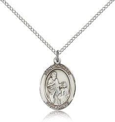 Sterling Silver St. Zachary Patron Saint Medal Pendant - Medium" itemprop="image