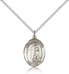 Sterling Silver St. Zoe of Rome Patron Saint Medal Pendant - Medium" itemprop="image