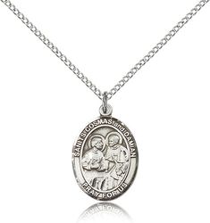 Sterling Silver Sts. Cosmas & Damian Patron Saint Medal Pendant - Medium" itemprop="image