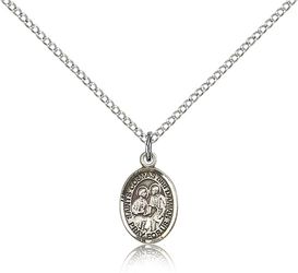 Sterling Silver Sts. Cosmas & Damian Patron Saint Medal Pendant - Small" itemprop="image