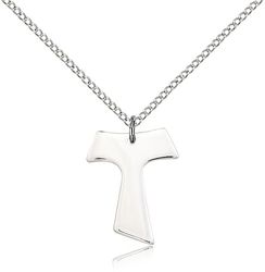 Sterling Silver Tau Cross Medal Pendant" itemprop="image