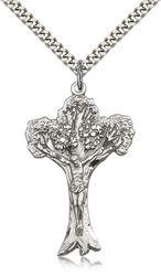 Sterling Silver Tree of Life Crucifix Medal Pendant" itemprop="image