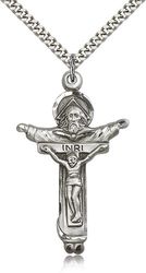 Sterling Silver Trinity Crucifix Medal Pendant" itemprop="image