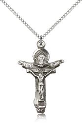 Sterling Silver Trinity Crucifix Medal Pendant" itemprop="image