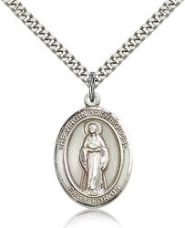 Sterling Silver Virgin of the Globe Patron Saint Medal Pendant - Large" itemprop="image