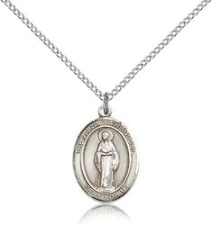 Sterling Silver Virgin of the Globe Patron Saint Medal Pendant - Medium" itemprop="image