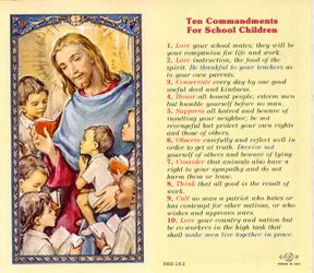 Ten Commandments laminated Holy Card" itemprop="image