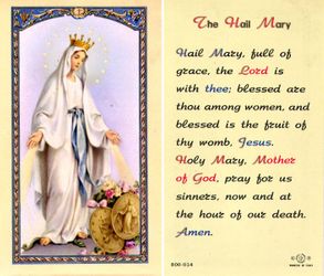 The Hail Mary Prayer Card Laminated Holy Card" itemprop="image