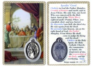 The Last Supper Apostles Creed Prayer Card with Medal" itemprop="image