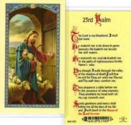 The Lord is my Shepherd Wallet Sized Laminated Holy Card" itemprop="image