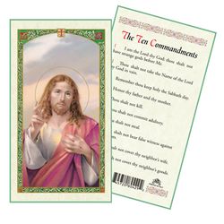 The Ten Commandments Laminated holy Card" itemprop="image