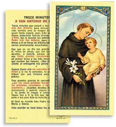 Trece Minutos a San Antonio Spanish Laminated Holy Card" itemprop="image