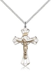 Two-Tone GF/SS Crucifix Medal Pendant" itemprop="image