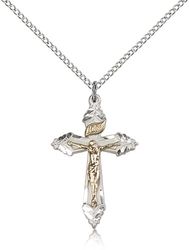 Two-Tone GF/SS Crucifix Medal Pendant" itemprop="image