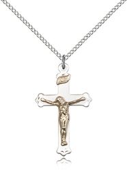 Two-Tone GF/SS Crucifix Medal Pendant" itemprop="image