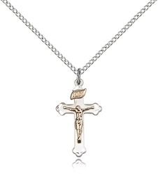 Two-Tone GF/SS Crucifix Medal Pendant" itemprop="image