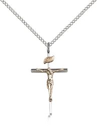 Two-Tone GF/SS Crucifix Medal Pendant" itemprop="image