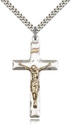 Two-Tone GF/SS Crucifix Medal Pendant" itemprop="image