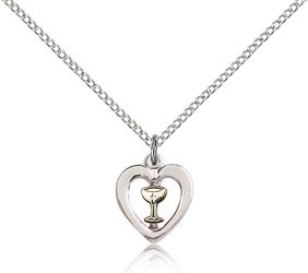 Two-Tone GF/SS Heart / Chalice Medal Pendant" itemprop="image