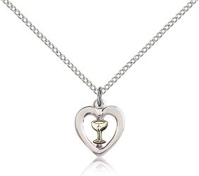 Two-Tone GF/SS Heart / Chalice Medal Pendant" itemprop="image