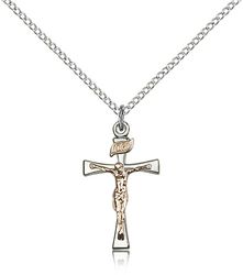 Two-Tone GF/SS Maltese Crucifix Medal Pendant" itemprop="image