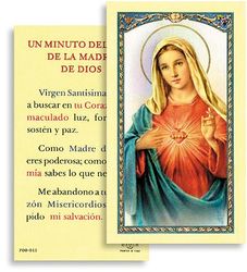 Un Minuto Delante Madre Dios Spanish Laminated Holy Card" itemprop="image